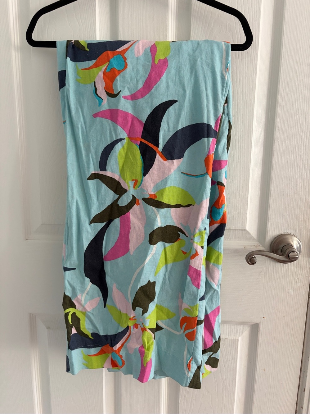 A New Day - Women's pull on wide legs pants linen blend tropical